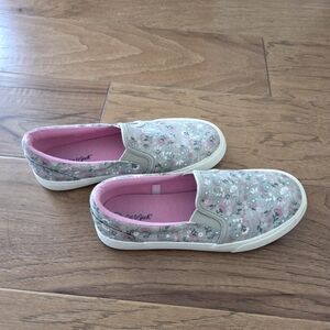 Cat & Jack Floral Slip-On Sneakers - Pink & Light Blue